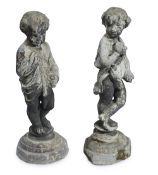 A pair of lead garden figures emblematic of the seasons
