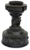 A Japanese bronze lamp base, Meiji period 91868-1912)