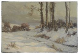 British School1 (late 19th century) 'A Snowy Woodland Landscape'