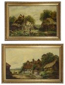 English School (19th century) Rural landscapes, 'Working the Land', a pair,
