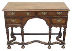 A William & Mary style walnut side table