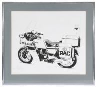 Martin Tibbs (British, 20th century) RAC Norton Rescue Bike Print