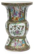 A mid 19th century Cantonese famille rose gu form vase