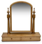 An early Victorian birds eye maple swing toilet mirror