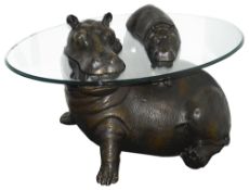 A Mark Stoddart Mother & Baby hippo table