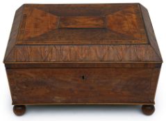 A Regency specimen wood parquetry work box