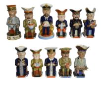 A full set of eleven Wilkinson character jugs of Allied War Leaders