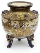A large Japanese Satsuma censer base, late Meiji period (1868-1912)
