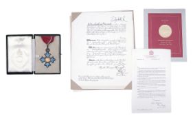 C.B.E. A cased cvil division neck badge awarded to Frank S. Mummery Esq