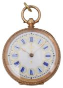 A 14ct gold open faced key wind pocket watch