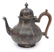 A Late Victorian silver bachelors teapot in early 18th century style