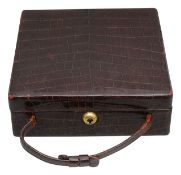 A charming vintage Goldsmiths & Silversmiths crocodile jewellery case