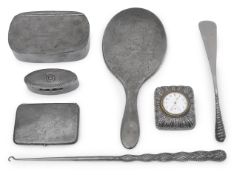 A collection of silver to include a George V hand mirror