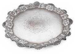 A George II small silver waiter