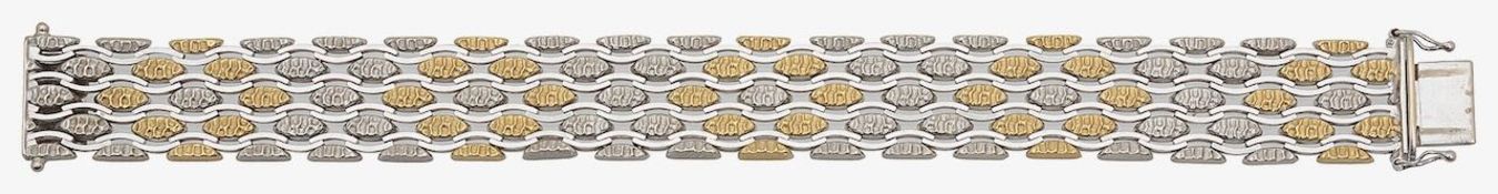 An 18ct bicolour gold fancy link bracelet