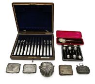 Silver to include a a cased late Victorian silver-gilt anointing spoon