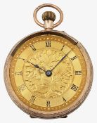 A 9ct gold lady's fob watch