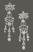 A pair of late 19th century diamond chandelier ear pendants