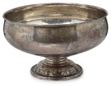 An American silver pedestal bowl