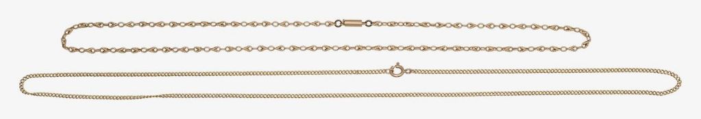 A fancy chain and a curb link chain