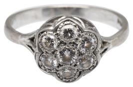An 18ct gold diamond cluster ring