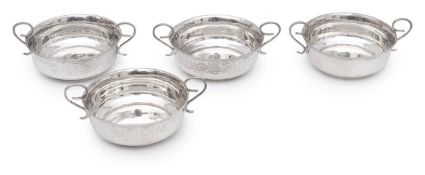 A set of four George VI wine tasters