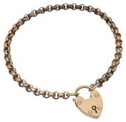 A belcher chain bracelet with heart lock