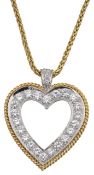 A diamond heart shape pendant
