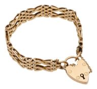 A 15ct fancy link gate bracelet