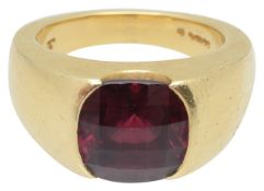 A Theo Fennell: a garnet and 18ct yellow gold 'Arc' ring