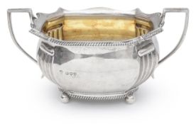 A Late Victorian silver twin handled sugar basin