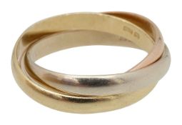 An 18ct tri gold Russian wedding band