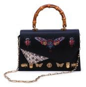 A Gucci Ottillia black land snakeskin leather hand bag