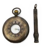 A J.W. Benson silver keyless half hunter pocket watch and a Sampson & Mordan silver propelling penci