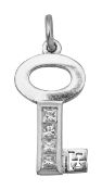 A miniature Theo Fennell 18ct white gold key pendant