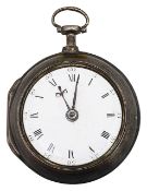 Early 19th century silver pair case fusee verge pocket