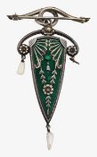A German Jugendstil enamel pendant by Heinrich Levinger, circa 1890