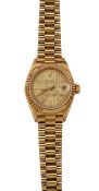 A lady's 18ct gold Rolex Oyster Perpetual Datejust President wristwatch