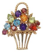 A 9ct gold Giardinetto multi gem brooch Cropp & Farr