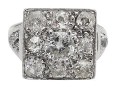 A 18ct gold and diamond cluster ring