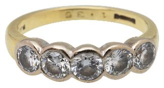 A 18ct gold, diamond five stone eternity ring
