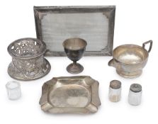 Silver to include an Edwardian table salt in the form of a dish ring