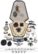 A collection of Victorian and later silver and costume jewellery