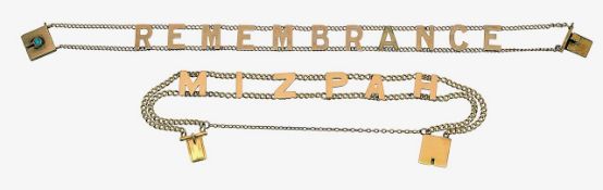 A 15ct mizpah bracelet & 9ct remembrance bracelet