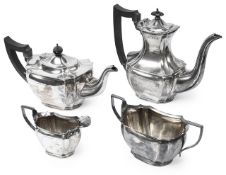 A George VI silver four piece tea and coffee service