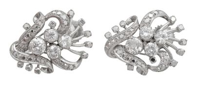 A pair of diamond earrings