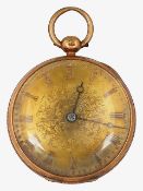 A William IV Robert Roskell of Liverpool 18ct gold open faced key wound pocket watch