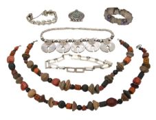 A collection of Mexican silver jewellery