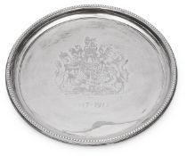 An Elizabeth II card tray commemorating the Silver Jubilee