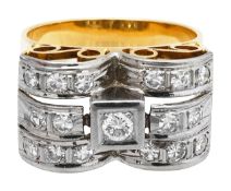 A diamond set rectangle dress ring